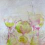 green flowers 50x70